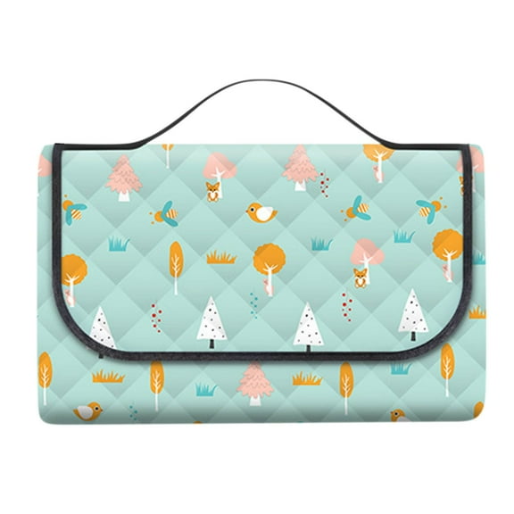 AuroraX Waterproof & Sandproof Cute Picnic Blanket Outdoor Portable Extra Large(80" x 80") Foldable Padded 3-Layer Picnic Blanket Tote Machine Washable Oxford Beach Mat for Camping Grass Park Travel