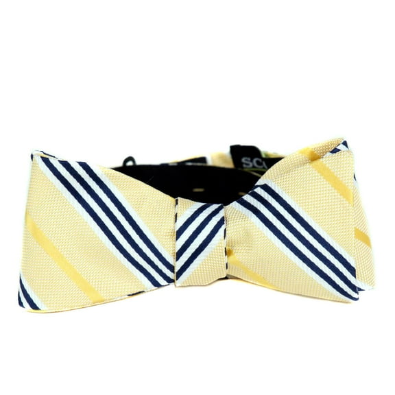 BuyYourTies - FBTZ-485 - Mens Aficionado Self Tie Bow Tie - Yellow Blue