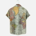 thumbnail image 6 of Men World Map Print Shirts Button Down Hawaiian Shirt Loose Fit Short Sleeve T Shirt Tropical Beach Aloha Shirts, 6 of 6