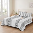 thumbnail image 2 of Twin XL Quilt Set 68''x98'', Black Geometric Lightweight Bedspread Coverlet Set with 2 Pillow Shams, Boho Lines White Modern Abstract Art Breathable All Season Quilt Bedding for Dorm/Guest Room, 2 of 9