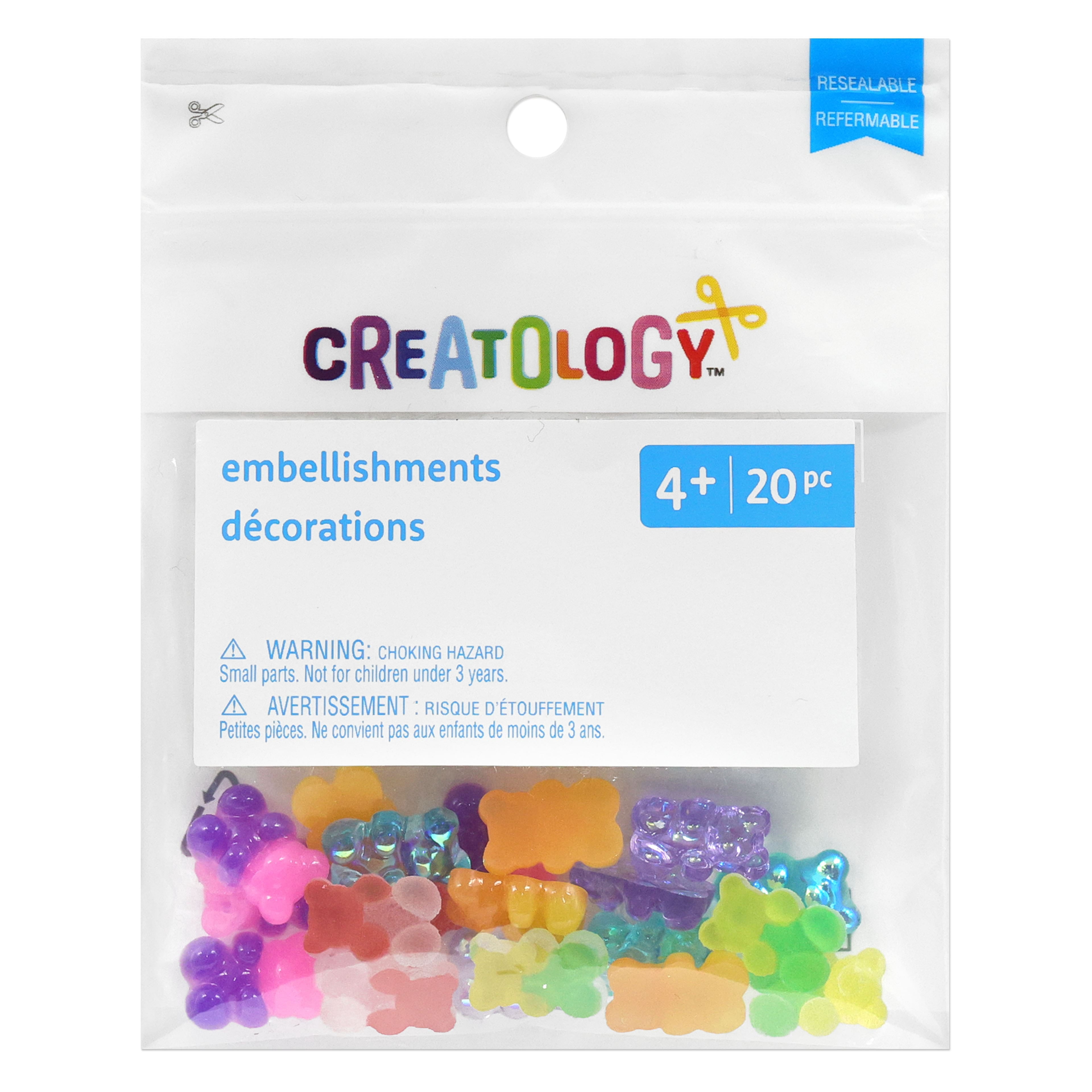 Mixed Gummy Bear Embellishments by Creatology – Assorted Color Epoxy Resin Craft Bears for Kids’ DIY Projects & Decorations - 12 Pack