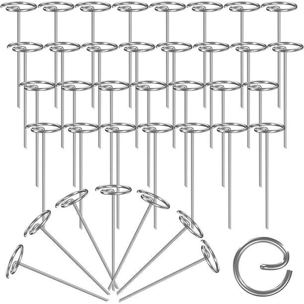 Xiao Hua 100 agujas circulares para paisajismo, clavos galvanizados resistentes para paisajismo de jardín, utilizados para paisajismo y fijación de barreras de malezas de tela de césped (4 pulgadas)