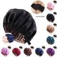 thumbnail image 4 of Lefu Bonnet Élastique en Satin pour Femmes, Double Couche, Ajustable, 4 of 7