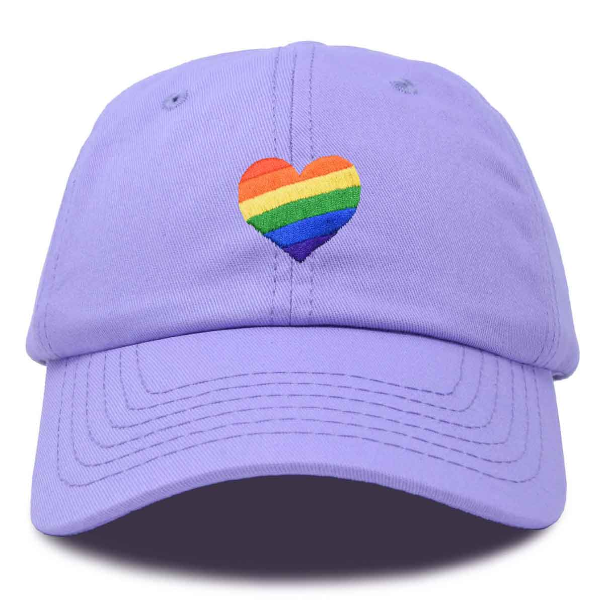 Adult Rainbow Heart Embroidered Visor Dad Hat