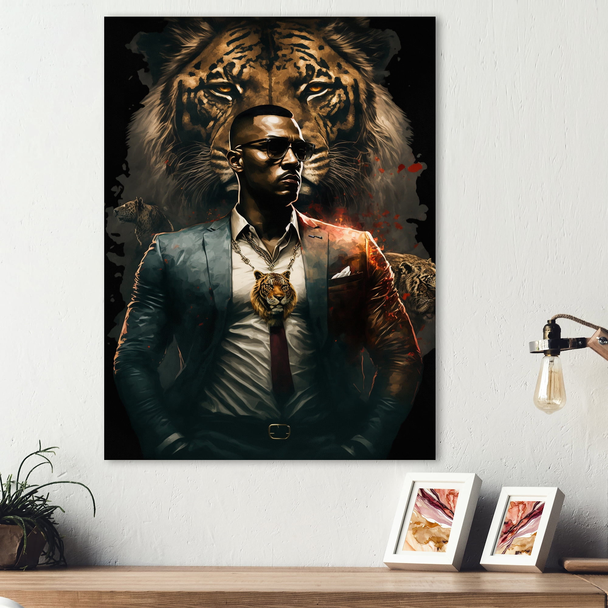 Designart Mafia Lion I Canvas Wall Art