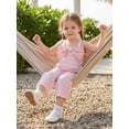 thumbnail image 6 of BemeyourBBs Toddler Bbay Girl Summer Clothes Plaid Gingham Smocked Romper One Piece Jumpsuit Front Bowknot Strap Sleeveless Plaid Wide-Leg Pants Overalls Little Girl Summer Outfit, 6 of 9