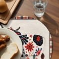 thumbnail image 3 of Fall Funny Cow Round Placemats for Dinning Tables,Heat-proof Braided Table Mats 13 Inch,Farm Animal Flower Leaves Lattice Washable Place Mat for Kitchen Restaurant Party Decor Supplies Table Setting, 3 of 9