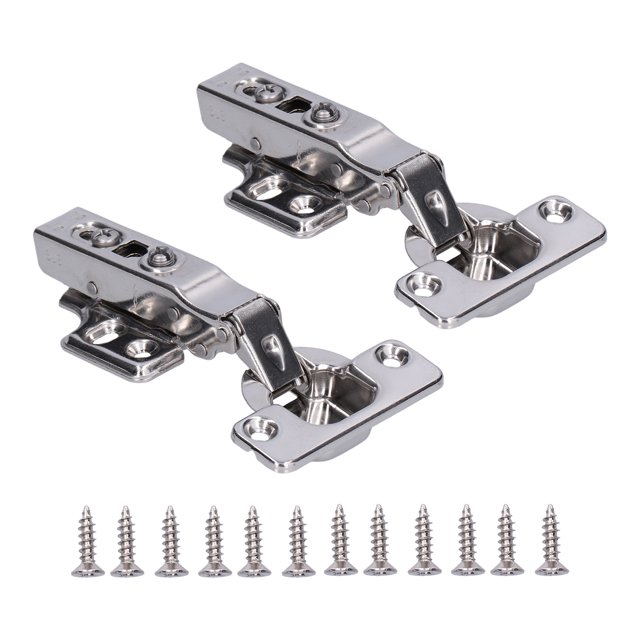 Bisagra para puerta de armario, bisagra de cierre suave, acero inoxidable, 2 juegos, silenciosa, resistente con tornillo para accesorios de hardware ANGGREK 2038714