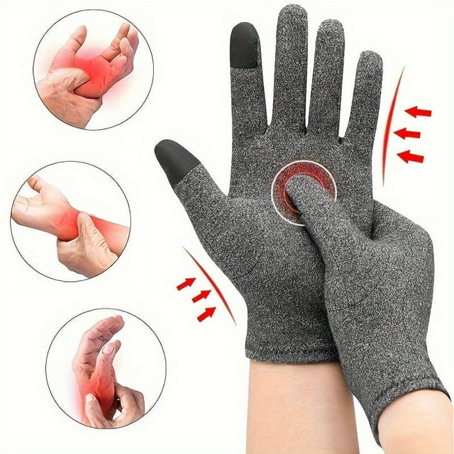 AIGIA Touch Screen Compression Arthritis Gloves Comfortable Fit for Men Women Full Finger for Rheumatoid Osteoarthritis