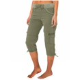 thumbnail image 1 of Pantalones cargo ligeros casuales de verano para mujer SCZ verde militar 2xl, 1 of 6