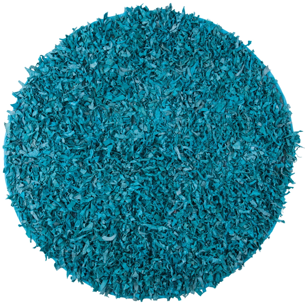 SAFAVIEH Mariam Leather Shag Area Rug, Light Blue, 3' x 5'