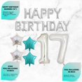 thumbnail image 4 of 17th Birthday Decorations with Photo Props, 17 Birthday Party Supplies, 17 Cake Topper Rose Gold Banner, Teal Green Confetti Balloons Gift, 4 of 5