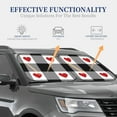 thumbnail image 4 of Bingfone Heart Black Buffalo Plaid Gingham Print 2-Piece Sun Shade Front Windshield - Foldable Car Front Window Sunshades For Most Sedans Suv Truck - Small, 4 of 7