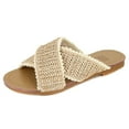 thumbnail image 1 of Women Boho Cross Weave Flat Slippers Breathable Flip Flops for Summer, 1 of 6
