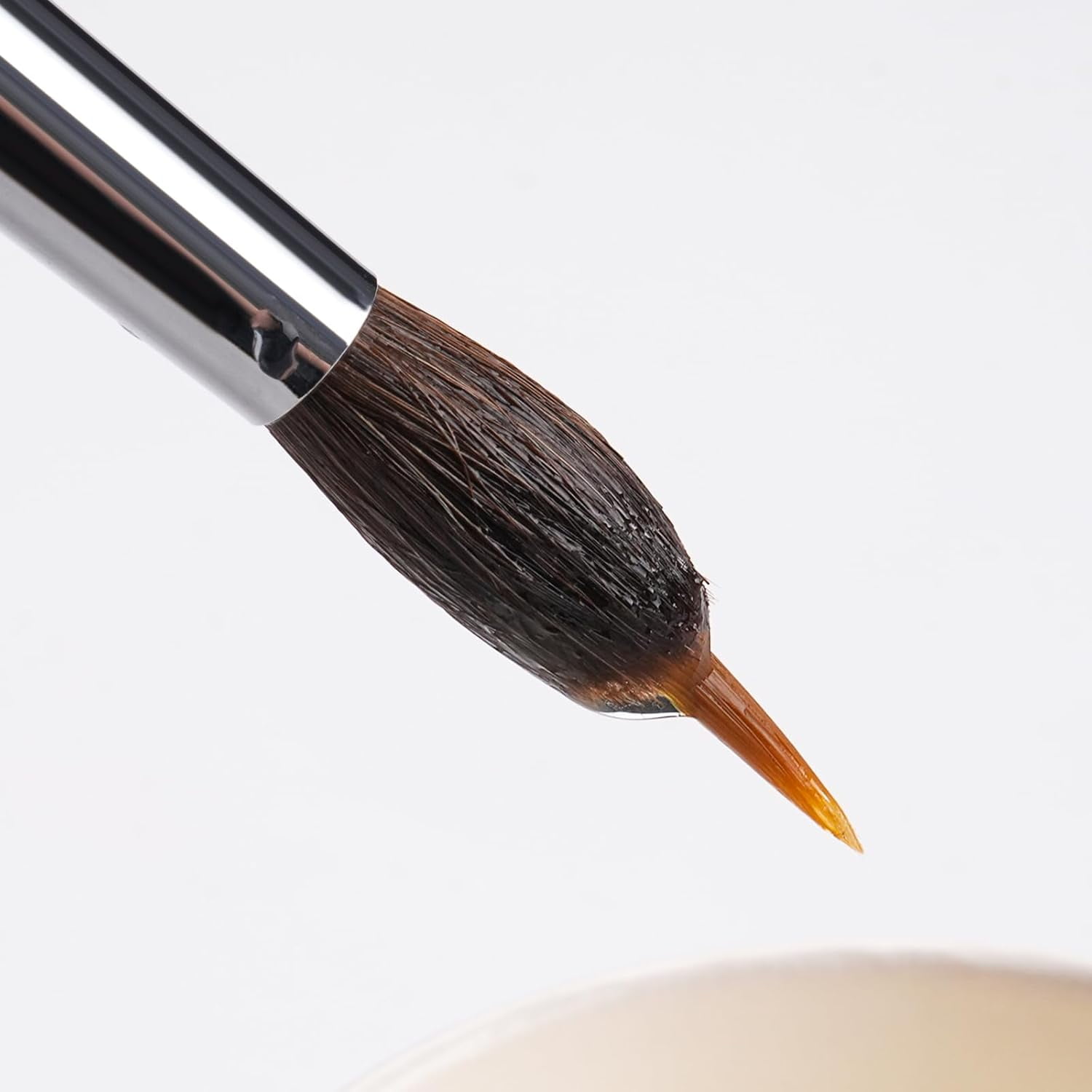 Brushes Professional, Fuumuui 6Pcs Extended Needle Point Brushes Synthetic Extra Long Pinhead Brushes with Kolinsky Sable Body for Fine Detailing - Watercolor Acrylic Gouache Inks Painting
