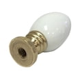 thumbnail image 2 of Royal Designs, Inc. Ceramic Egg Shaped Lamp Finial for Lamp Shade, F-5048WH-2, Polished Brass, Pack of 2, 2 of 4