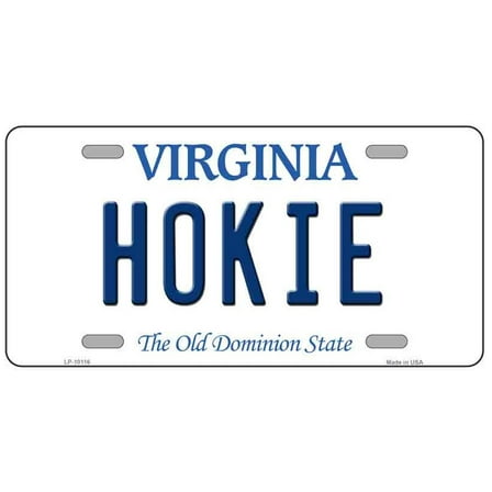 Hokie Virginia Background Novelty Metal License Plate LP-10116
