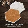 thumbnail image 3 of 6Pcs White Marble Coaster Set with Holder Hexagon Ceramic Coasters Absorbent Coasters Drink Coasters Set for Coffee Table Bar Coasters Wine Coasters Modern Coasters Beer Coasters Cup Coasters, 3 of 10