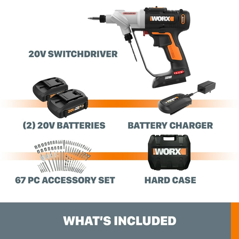 WORX 2-Tool Power Tool Combo Kit (1-Battery Included and Charger Included)
