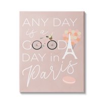 Stupell Industries Good Day in Paris Macaron Eifel Tower Balloons, 36 x 48, Design by Anna Quach
