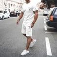 thumbnail image 1 of 2025 Men's Summer Tracksuit Athletic Suit Casual Color Block Drawstring Waist Plus Size Comfortable Breathable Lightweight Workout Set, 1 of 5