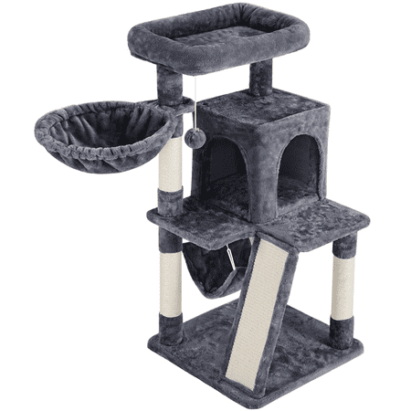 Multi-level Small Cat Tree Tower with Condo, Dark Gray