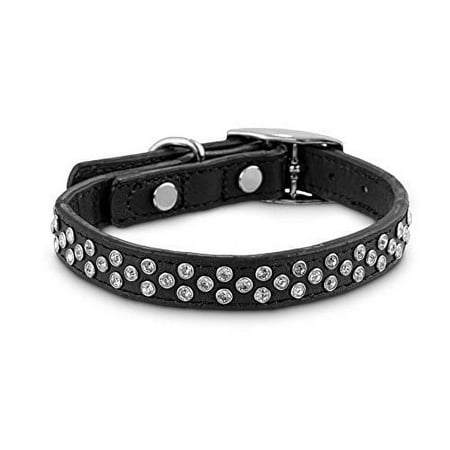 UPC: 0800443291528 | Bond & Co. Starry Night Black Leather Dog Collar  XX-Small