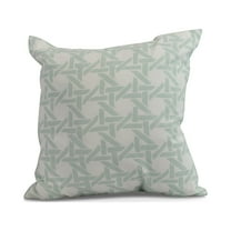 Simply Daisy, 16 x 16inch, Rattan Geometric Geometric Print Pillow, Pale Blue
