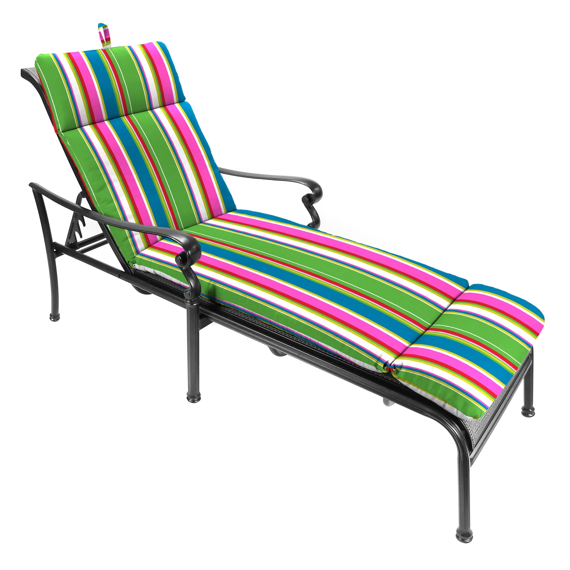 Jordan Manufacturing 74" x 22" Rectangular Outdoor Chaise Lounge Cushion with Ties and Hanger Loop