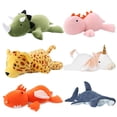 thumbnail image 5 of Peluche de dinosaurio con peso, almohada de dinosaurio con peso, cojín lumbar suave, almohadas adorables (Triceratops rosa), 5 of 5