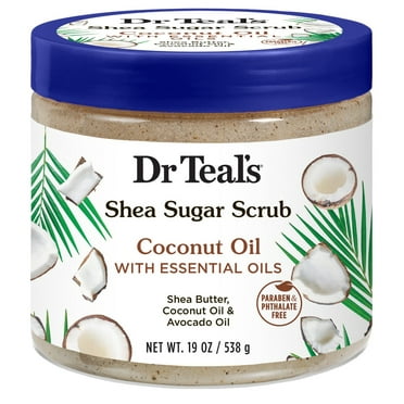 Dr Teals Shea Sugar Scrub Coconut Oil 19oz Jar (Pack of 3)