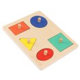 thumbnail image 4 of Bebé niños pequeños 5 perilla de color rompecabezas juguete fiesta divertida madera forma geométrica rompecabezas juguete educativo, 4 of 9