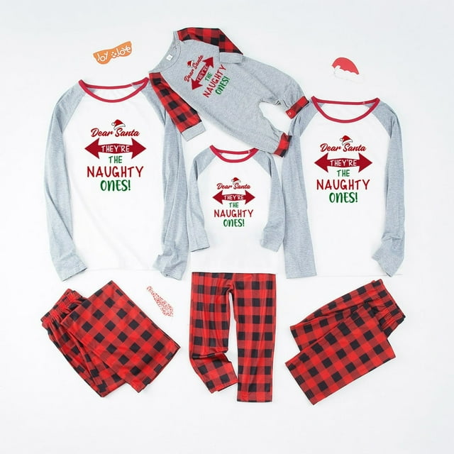 Pyjamas de Noël Assortis Automne Hiver, Pyjamas de Noël en Coton Biologique pour Femmes et Couples