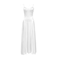 thumbnail image 5 of Women's Satin Spaghetti Strap Maxi Dress – Deep V-Neck Waist-Defined A-Line Evening Gown – Elegant Floor-Length Formal Dress for Prom, Wedding Guest & Gala – Sizes XS-XL, 5 of 5