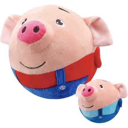 Interactive Dog Toy – Rechargeable Talking & Wiggling Dog Ball with Sound Moving Plush Toy with Washable Cartoon Pig Cover