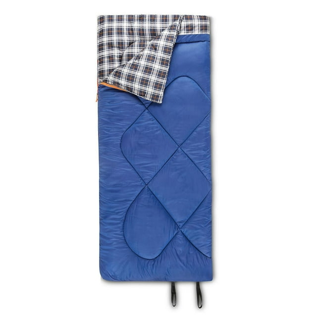 Ozark Trail 5C Rectangular Sleeping Bag, 75"(L) x33" (W), Temp Rating +41℉/+5℃, Polyester Outer, Blue