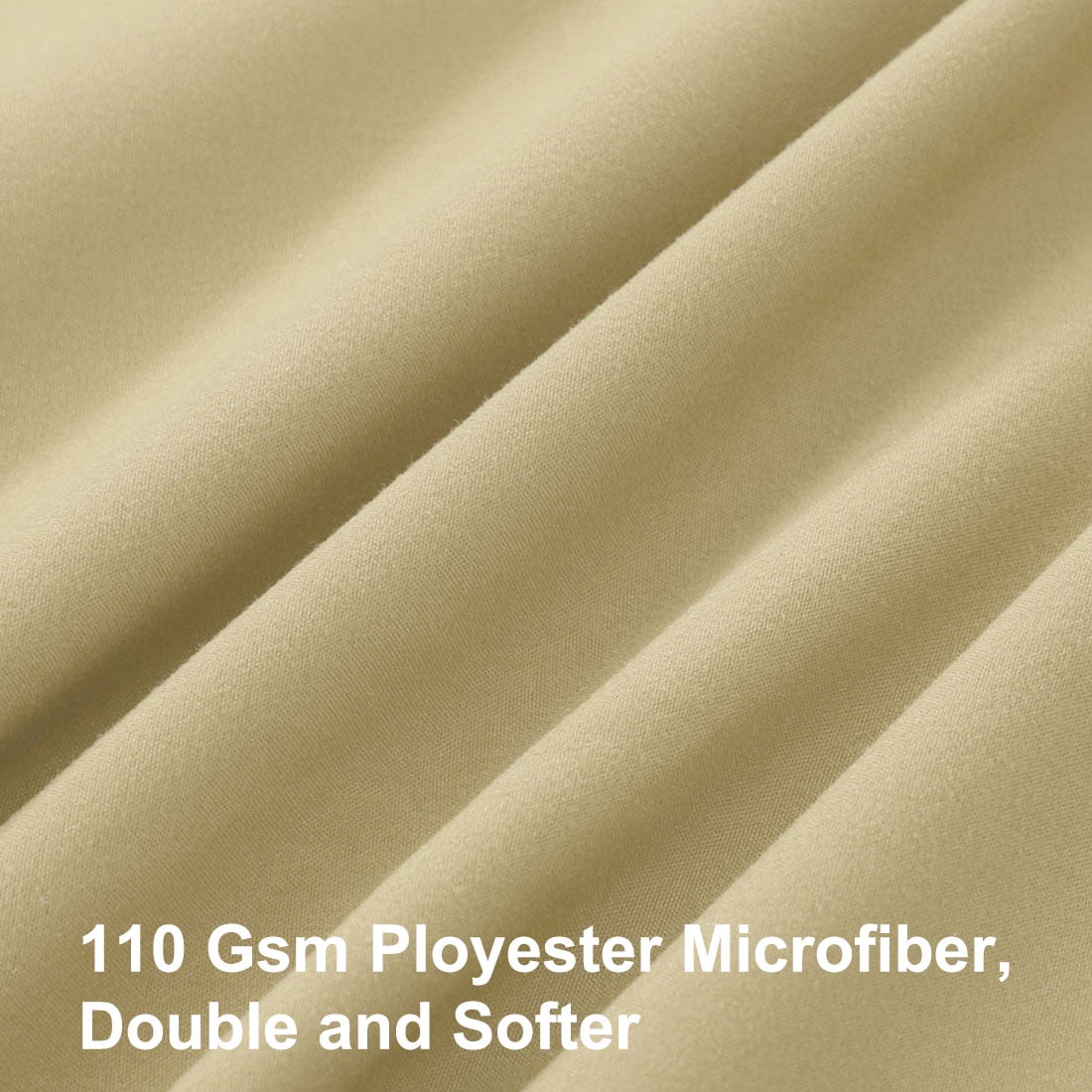 Unique Bargains 4-Pack Solid Microfiber Pillowcases Light Tan Queen(20"x30")
