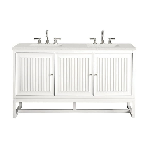 James Martin Vanities E645-V60d-3Ldl Athens 60" Double Basin Poplar Wood Vanity Set -