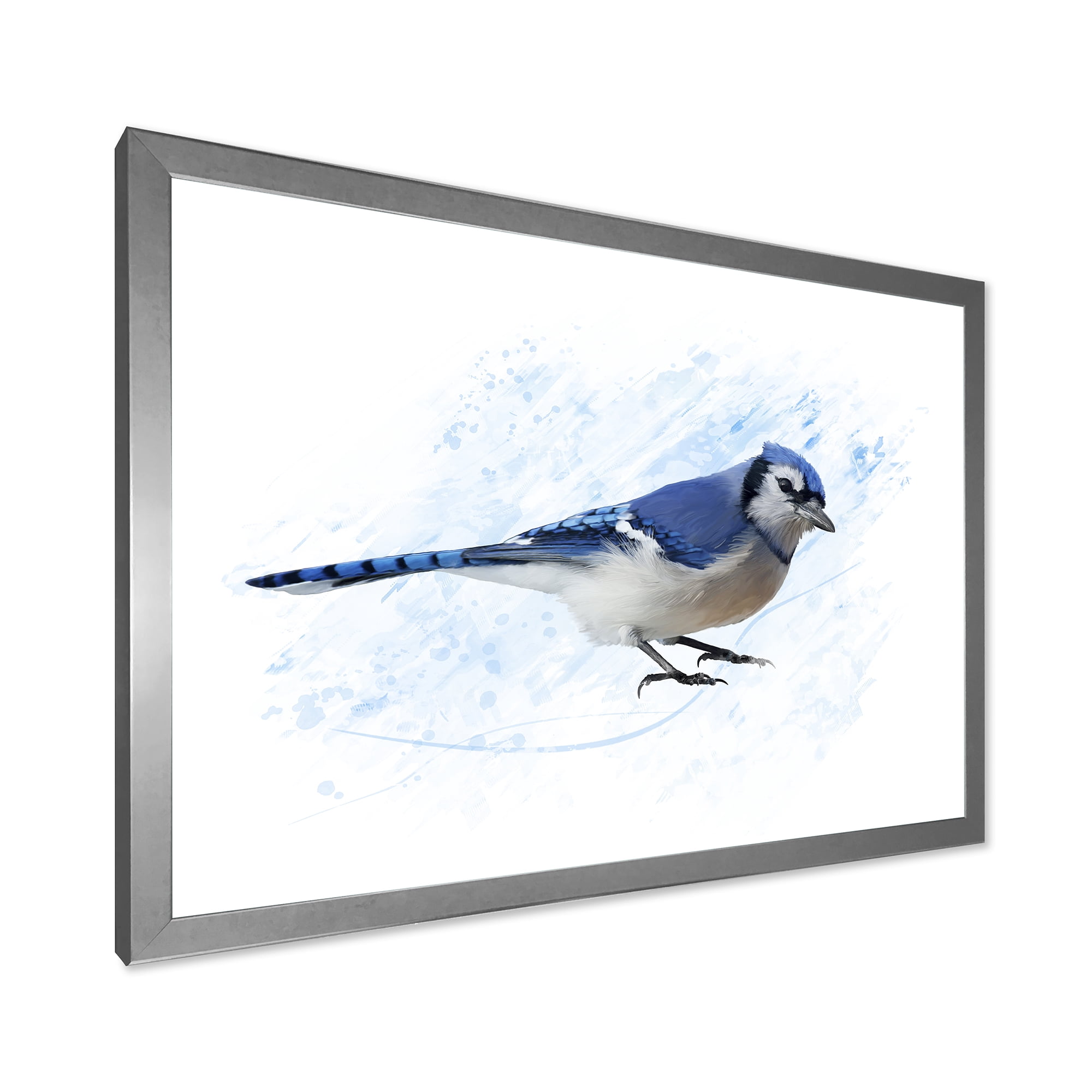 Designart 'Ancient Blue Jay Bird' Traditional Framed Art Print