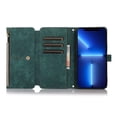 thumbnail image 6 of Decase for iPhone 14 Pro Max Wallet Case (2022 Release), Shockproof PU Leather Zipper Purse with Crossbody Strap & Wrist Strap Card Holder Cover for iPhone 14 Pro Max, Darkgreen, 6 of 9