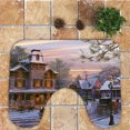 thumbnail image 5 of 8PCS Christmas Bath Mat Set Colorful Printing Non Slip Bathroom Rug with Contour Rug & Lid Toilet Cover, 5 of 5