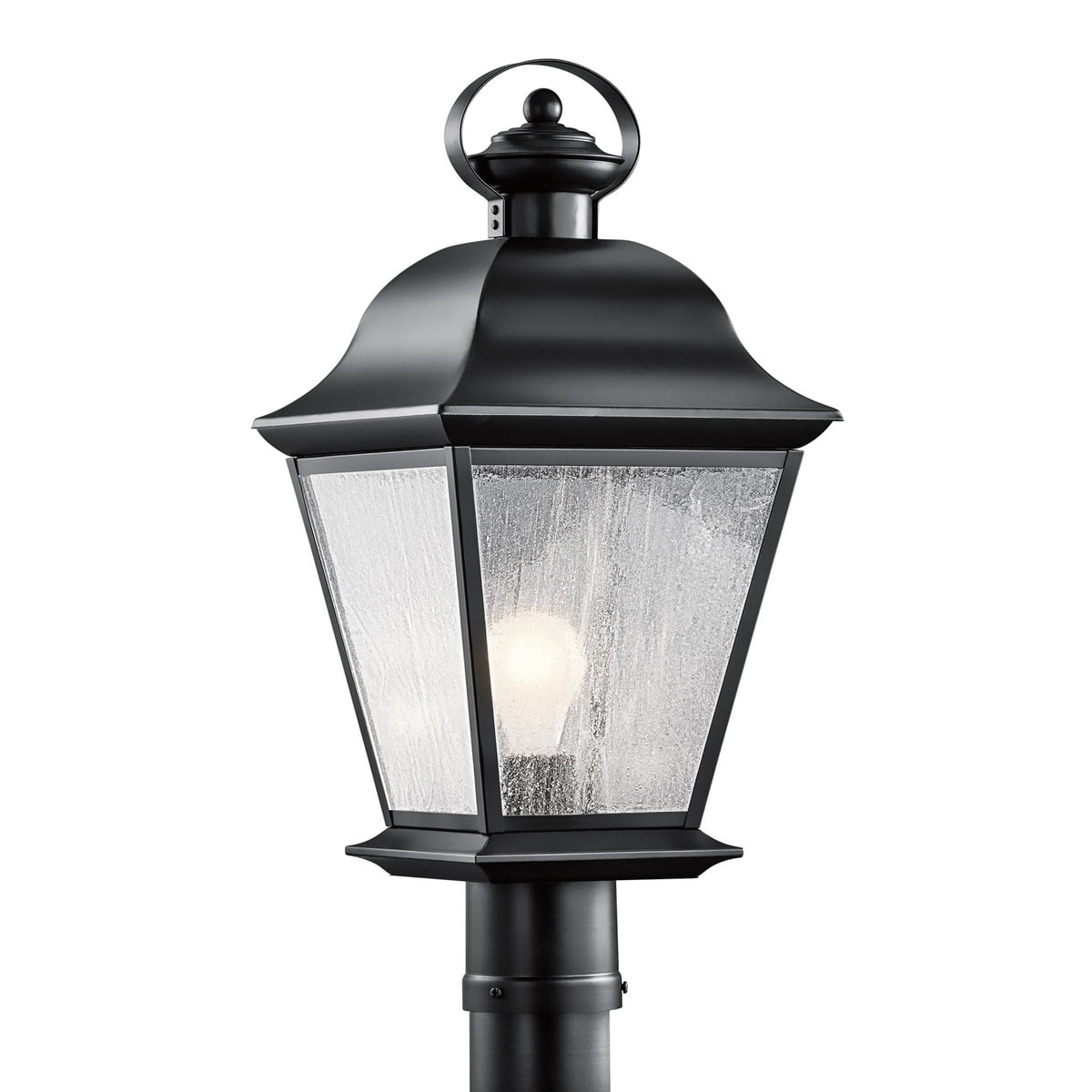 1 Light Outdoor Post Lantern With Traditional Inspirations 20.75 Inches Tall By 9.5 Inches Wide-Black Finish-Incandescent Lamping Type Kichler