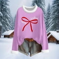 thumbnail image 5 of Craaazy Christmas Womens Shirts Fleece Crew Neck Long Sleeve Womens Tops Christmas Prints Loose Pullover Gifts for Women, 5 of 6