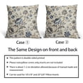 thumbnail image 5 of Chinoiserie Pillow Covers 16x16 Inch Set of 2 Blue Grey Vintage Farmhouse Floral Pattern Print Decorative Throw Pillowcases Antique Seasonal Flower Outdoor Cushion Cases Decor for Sofa Couch Bed, 5 of 6