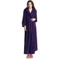 thumbnail image 1 of Women's Plush Fleece Robe with Elastic Waist Design Long Warm Solid Bathrobe Dressing Nightgown, 1 of 5