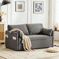 thumbnail image 2 of Furniliving 3 in 1 Convertible Sleeper Sofa Bed, Pull Out Sofa Bed with Side Pocket, Pillow, Loveseat Sofa Couch for Living Room, Bedroom, Small Space, Gray, 2 of 10