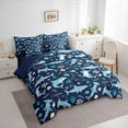 thumbnail image 3 of Feelyou Blue Shark Twin Bedding Sets 7pcs, Ocean Seashell Starfish Bedding Comforter Set, 3 of 8