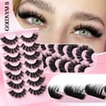 thumbnail image 3 of Eyelashes Mink Lashes Fluffy Natural Look False Lashes Wispy Full Eye Lashes 8D 20 mm Long D Curl Strip Eyelashes Pack 10 Pairs Reusable Fake Eyelashes That Look Like Extensions, 3 of 16
