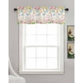 thumbnail image 3 of Pink Tulip Easter Kitchen Valances for Windows Farmhouse Linen Window Valance Curtain for Living Room Window Treatment Pastoral Spring Floral Eggs Butterfly Valance Rod Pocket Topper, 54 x 18 Inch, 3 of 6