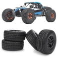 thumbnail image 4 of Neumlico de Goma RC, Neumós de 4 pianas RC, Prácico antideslizante Ecológico Negro Para Vkar 1/10 Slash 10044 HSP 1/10 RC Camión de Recorrido Corto Redcat HPI, 4 of 7